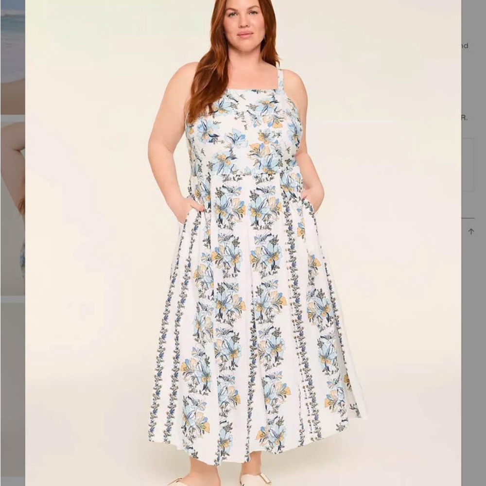 Lane Bryant Blue and White Floral Maxi Dress